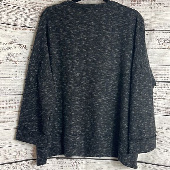 Talulah women’s v neck long sleeve fuzzy oversized pullover sweatshirt - Picture 5 of 9